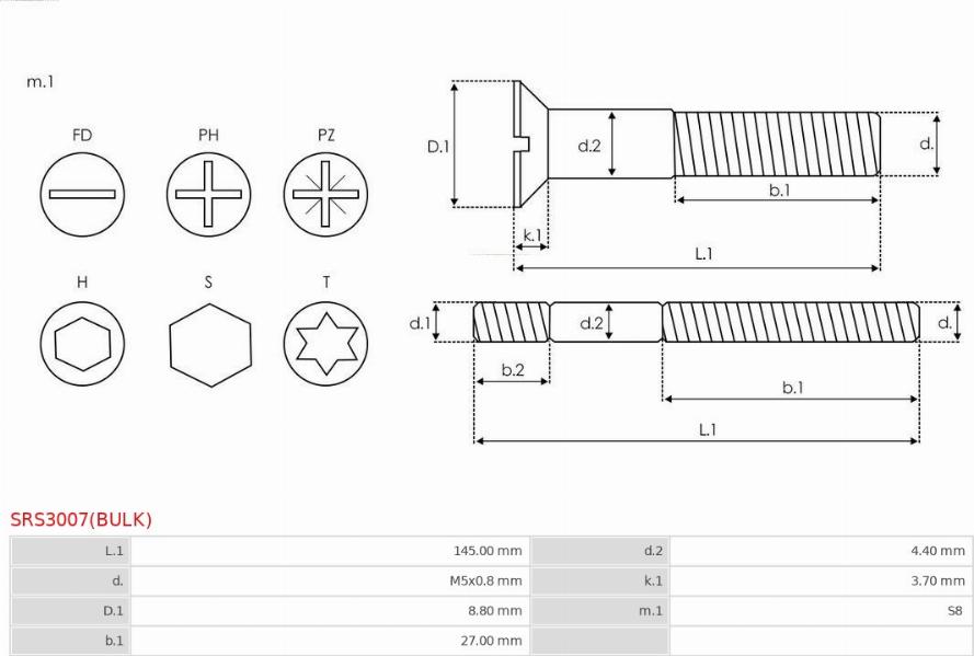 AS-PL SRS3007(BULK) - Javítókészlet, generátor parts5.com