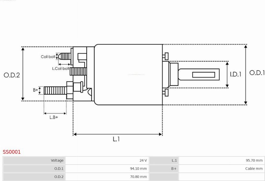 AS-PL SS0001 - Solenoid, electromotor parts5.com