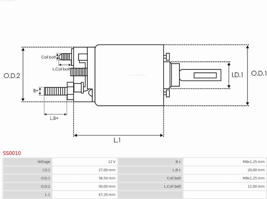 AS-PL SS0010 - Elektromagnetický spínač, startér parts5.com