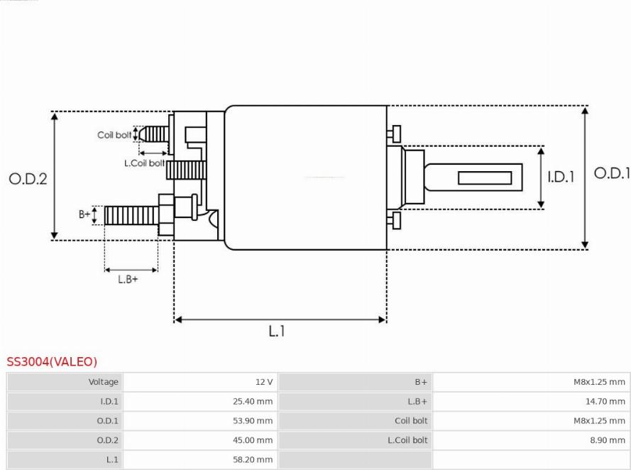 AS-PL SS3004(VALEO) - Solenoid, electromotor parts5.com