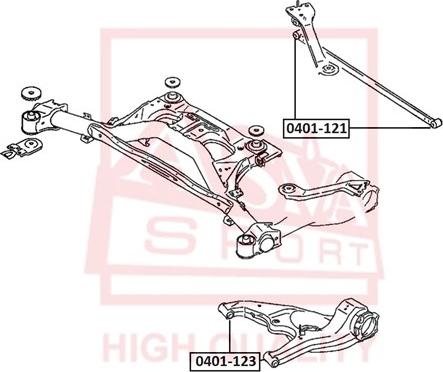 ASVA 0401-121 - Łożyskowanie, wahacz parts5.com