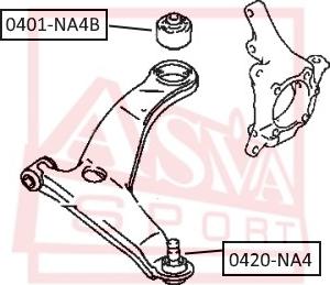 ASVA 0401-NA4B - Łożyskowanie, wahacz parts5.com