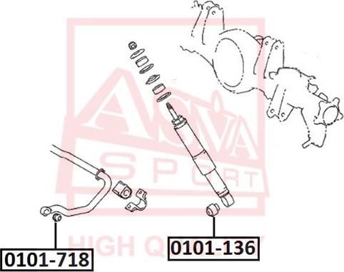 ASVA 0101-718 - Suport,trapez parts5.com