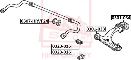 ASVA 0307-HRVF24 - Tuleja, stabilizator parts5.com