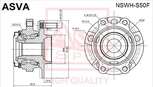 ASVA NSWH-S50F - Butuc roata parts5.com