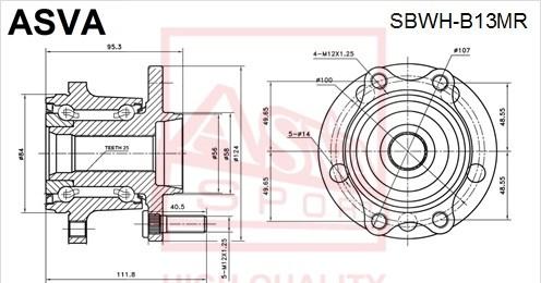 ASVA SBWH-B13MR - Wheel Hub parts5.com