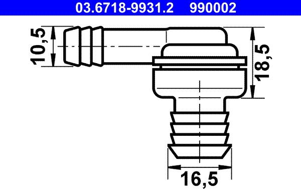 ATE 03.6718-9931.2 - Stut legatura, conducta vacuum parts5.com