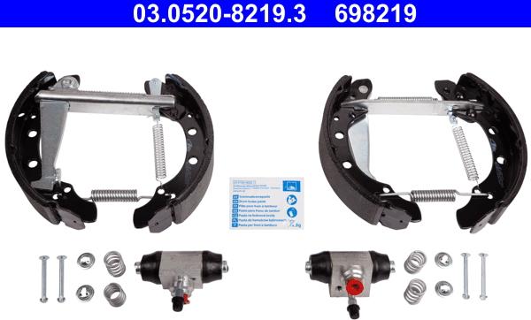 ATE 03.0520-8219.3 - Zestaw szczęk hamulcowych parts5.com