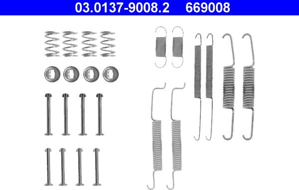 ATE 03.0137-9008.2 - Kit d'accessoires, mâchoire de frein parts5.com