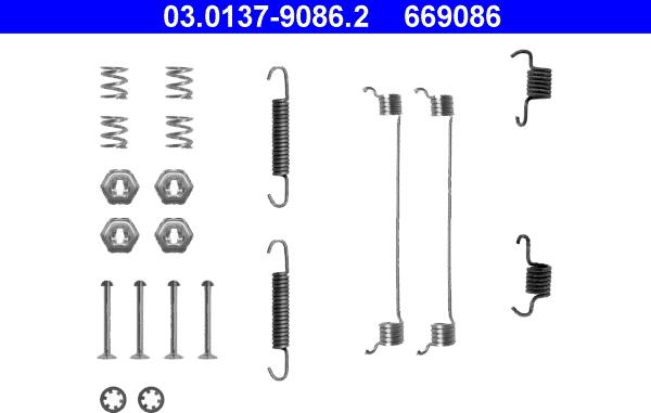 ATE 03.0137-9086.2 - Tartozékkészlet, fékpofa parts5.com