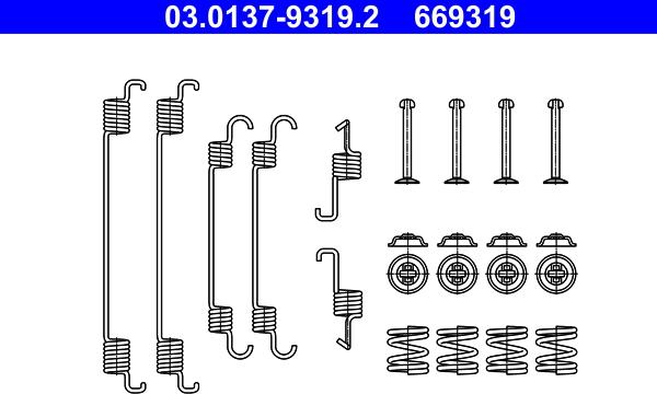 ATE 03.0137-9319.2 - Комплектующие, барабанный тормозной механизм parts5.com