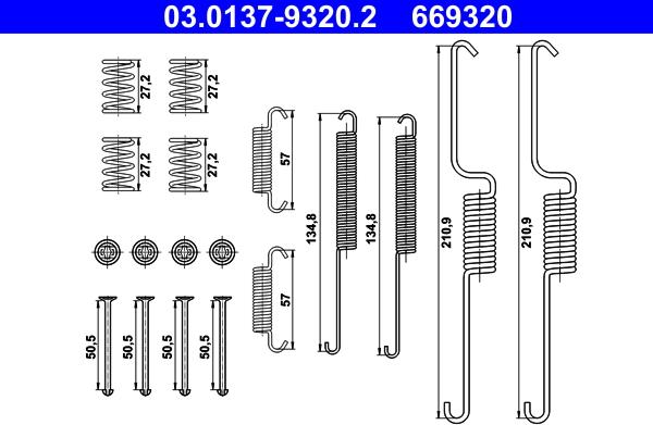 ATE 03.0137-9320.2 - Set accesorii, sabot de frana parts5.com