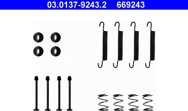 ATE 03.0137-9243.2 - Komplet pribora, čeljusti parkirne kočnice parts5.com