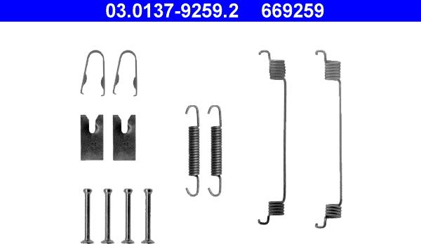 ATE 03.0137-9259.2 - Set accesorii, sabot de frana parts5.com