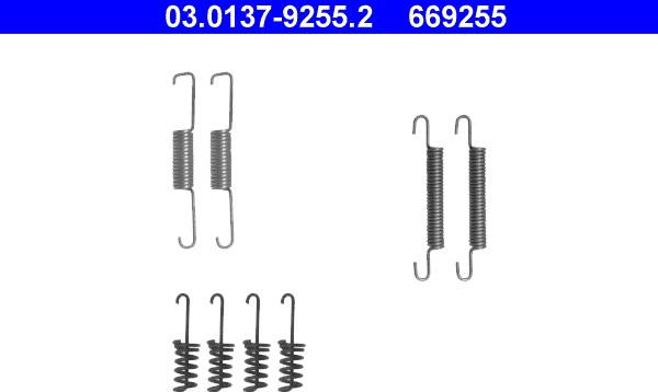 ATE 03.0137-9255.2 - Комплект принадлежности, челюсти за ръчна спирачка parts5.com