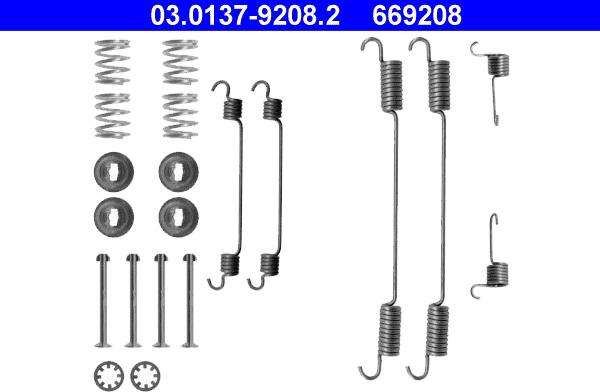 ATE 03.0137-9208.2 - Tartozékkészlet, fékpofa parts5.com