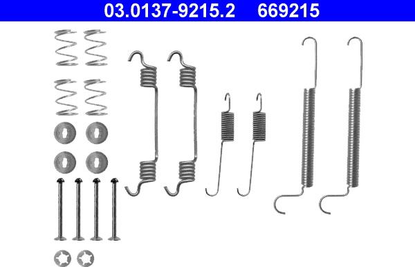 ATE 03.0137-9215.2 - Juego de accesorios, zapatas de freno parts5.com