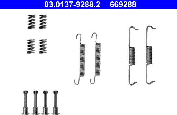 ATE 03.0137-9288.2 - Set accesorii, saboti frana parcare parts5.com