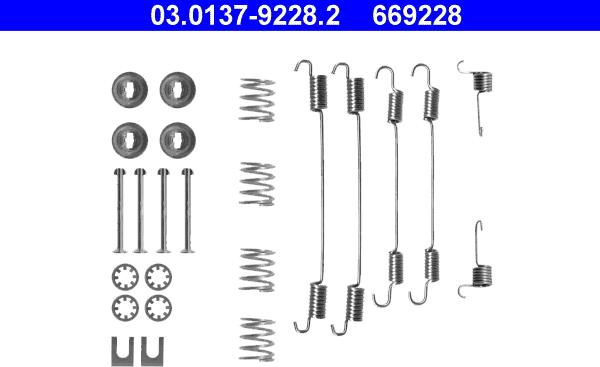 ATE 03.0137-9228.2 - Set accesorii, sabot de frana parts5.com