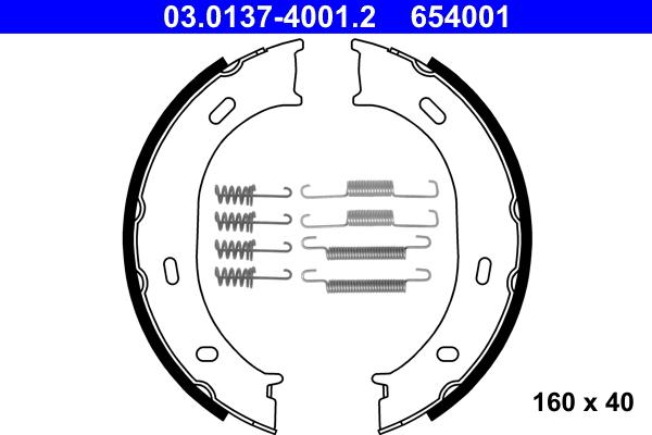 ATE 03.0137-4001.2 - Set saboti frana, frana de mana parts5.com