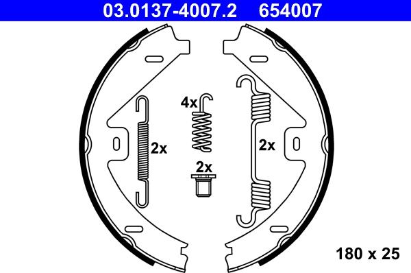 ATE 03.0137-4007.2 - Комплект тормозов, ручник, парковка parts5.com