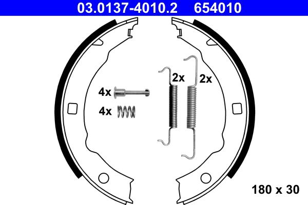 ATE 03.0137-4010.2 - Brake Shoe Set, parking brake parts5.com