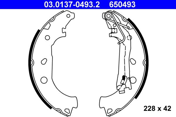 ATE 03.0137-0493.2 - Juego de zapatas de frenos parts5.com