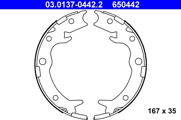 ATE 03.0137-0442.2 - Bremsbackensatz, Feststellbremse parts5.com