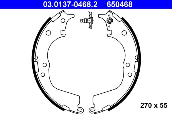 ATE 03.0137-0468.2 - Sada brzdových čeľustí parts5.com