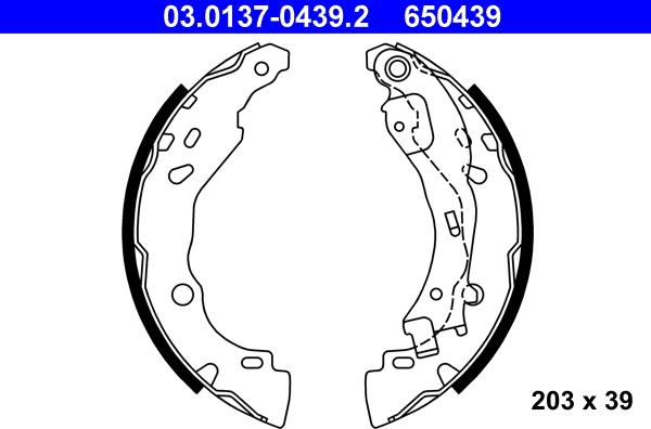 ATE 03.0137-0439.2 - Garnitura zavorne celjusti parts5.com