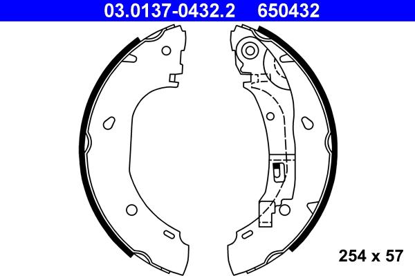 ATE 03.0137-0432.2 - Fren pabuç takımı parts5.com