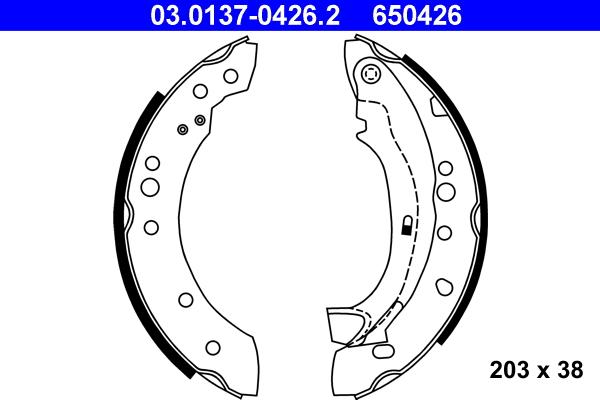 ATE 03.0137-0426.2 - Juego de zapatas de frenos parts5.com