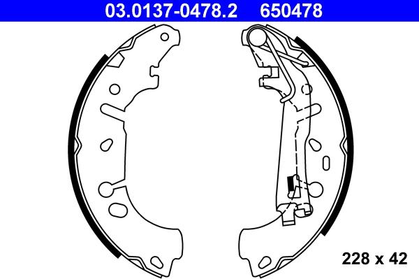 ATE 03.0137-0478.2 - Garnitura zavorne celjusti parts5.com