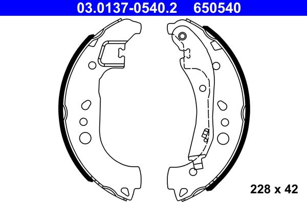 ATE 03.0137-0540.2 - Juego de zapatas de frenos parts5.com