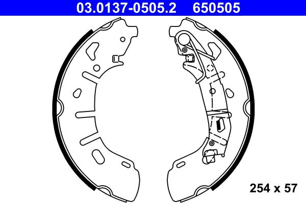 ATE 03.0137-0505.2 - Set saboti frana parts5.com