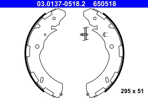 ATE 03.0137-0518.2 - Jeu de mâchoires de frein parts5.com