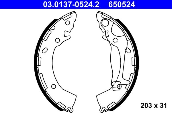 ATE 03.0137-0524.2 - Set saboti frana parts5.com