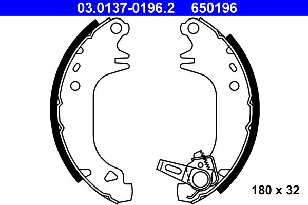 ATE 03.0137-0196.2 - Juego de zapatas de frenos parts5.com