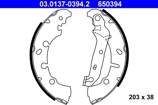 ATE 03.0137-0394.2 - Set saboti frana parts5.com