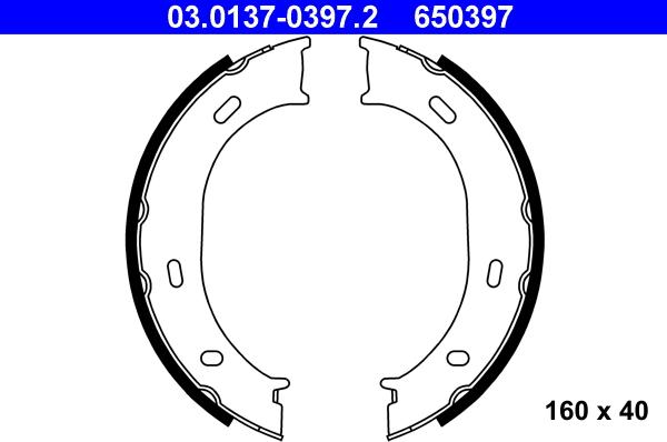 ATE 03.0137-0397.2 - Set saboti frana, frana de mana parts5.com