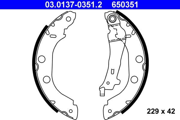 ATE 03.0137-0351.2 - Fékpofakészlet parts5.com