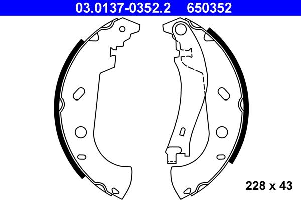 ATE 03.0137-0352.2 - Set saboti frana parts5.com