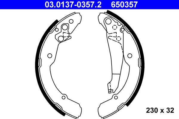 ATE 03.0137-0357.2 - Set saboti frana parts5.com