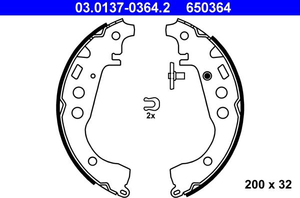 ATE 03.0137-0364.2 - Set saboti frana parts5.com