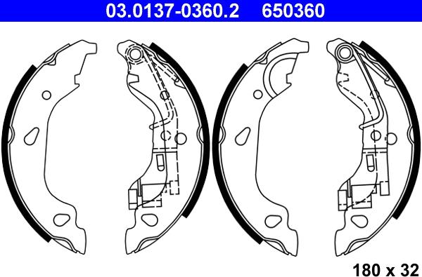 ATE 03.0137-0360.2 - Set saboti frana parts5.com