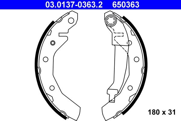 ATE 03.0137-0363.2 - Set saboti frana parts5.com