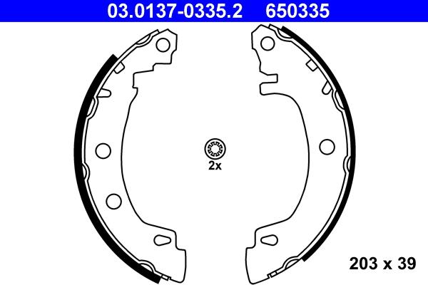 ATE 03.0137-0335.2 - Σετ σιαγόνων φρένων parts5.com