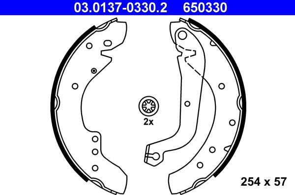 ATE 03.0137-0330.2 - Garnitura zavorne celjusti parts5.com