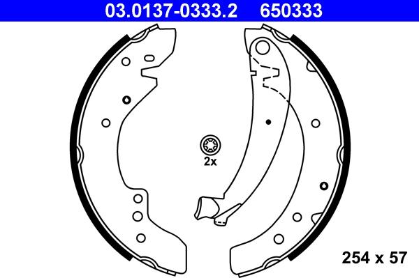 ATE 03.0137-0333.2 - Fren pabuç takımı parts5.com