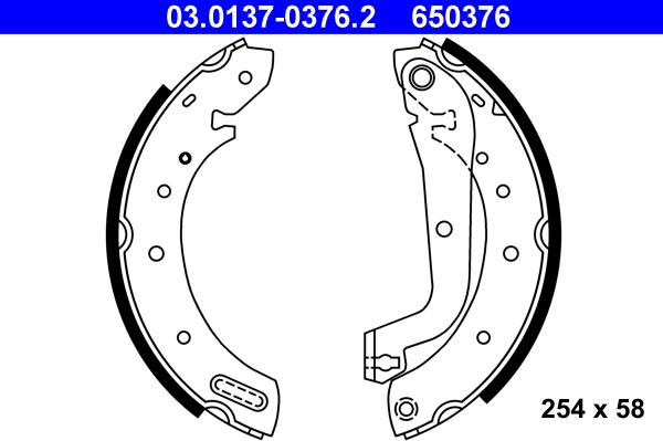 ATE 03.0137-0376.2 - Juego de zapatas de frenos parts5.com